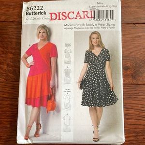 2/$15 Butterick B6222 Sewing Pattern XS-XL
